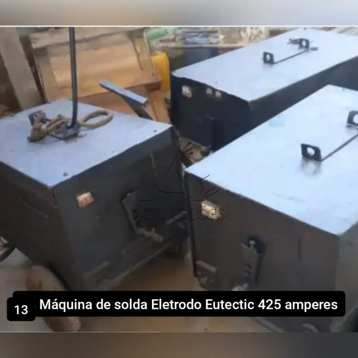 12 (doze) máquinas de solda com eletrodo - marca Eutectic - modelo GS - 425 - ELETRODO.  425 AMPERES. Sem os cabos externos.