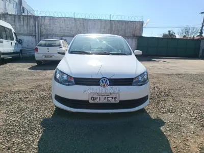 LOTE 002 - Veículo VW/GOL TRENDLINE 1.6 8v FLEX, chassi 9BNWAB45UXGP042118, placa QHI7575, álcool/gasolina, ano/modelo 2015/2016, 104cv, cor branca cristal, patrimônio 19721.